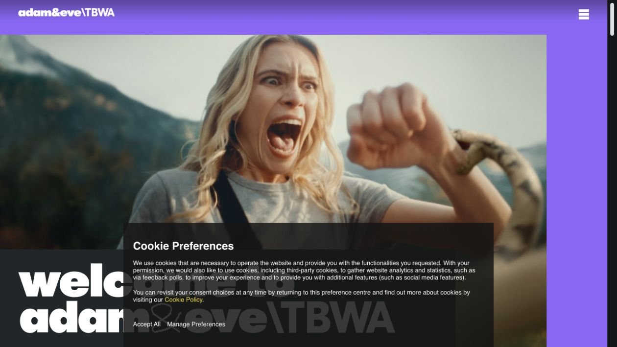 Preview of adam&eveDDB website