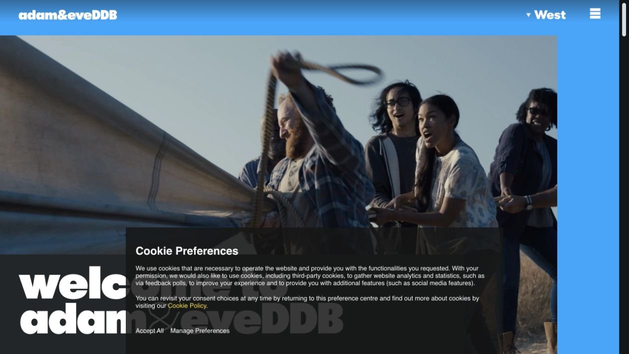 Preview of adam&eve West website